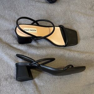 Steve Madden Black Square-Toe Sandals